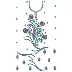 Full Embroidery Dress Design in Sequin Pattern
