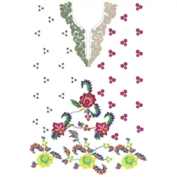 Full Embroidery Pattern With Neckline