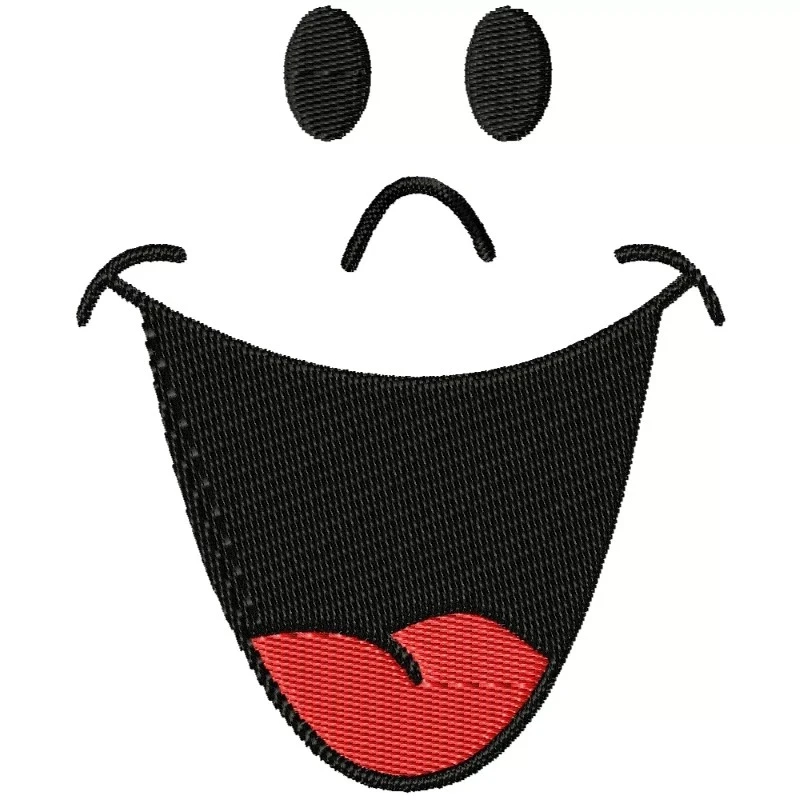 Funny Laughing Face Embroidery Design
