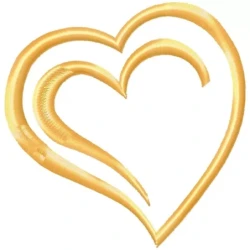 Golden Heart Outline1 Machine Embroidery Design