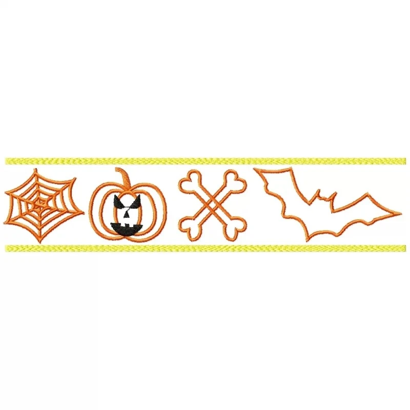 Halloween Machine Embroidery Border Design