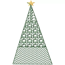 Handdrawn Chirstmas Tree Embroidery Design