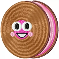Happy  And Cute Cookie Biscuit Embroidery Design