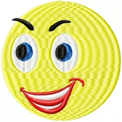 Happy Face Emoji Embroidery Design