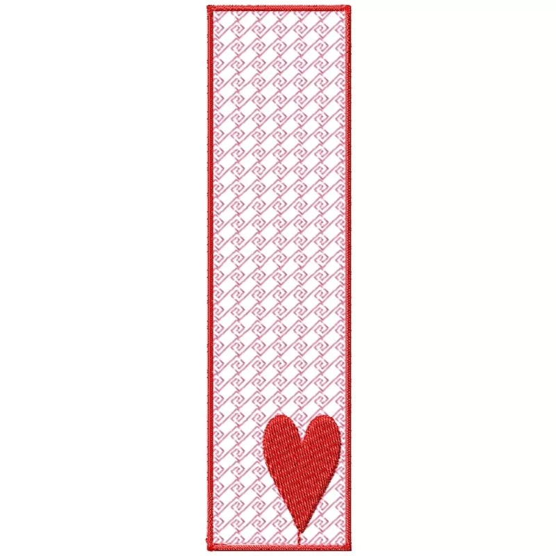 Heart Bookmark Machine Embroidery