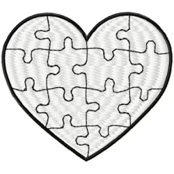 Heart Puzzle Embroidery Design