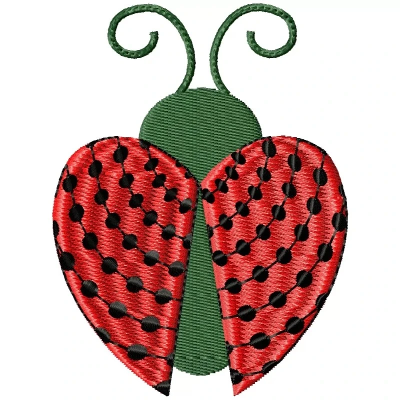 Heart Shaped Ladybug Machine Embroidery