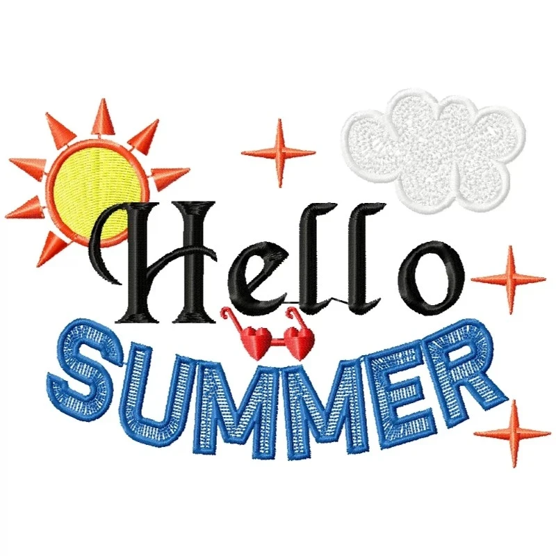 Hello Summer Quote Machine Embroidery