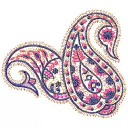 Indian Double Paisley Embroidery Design