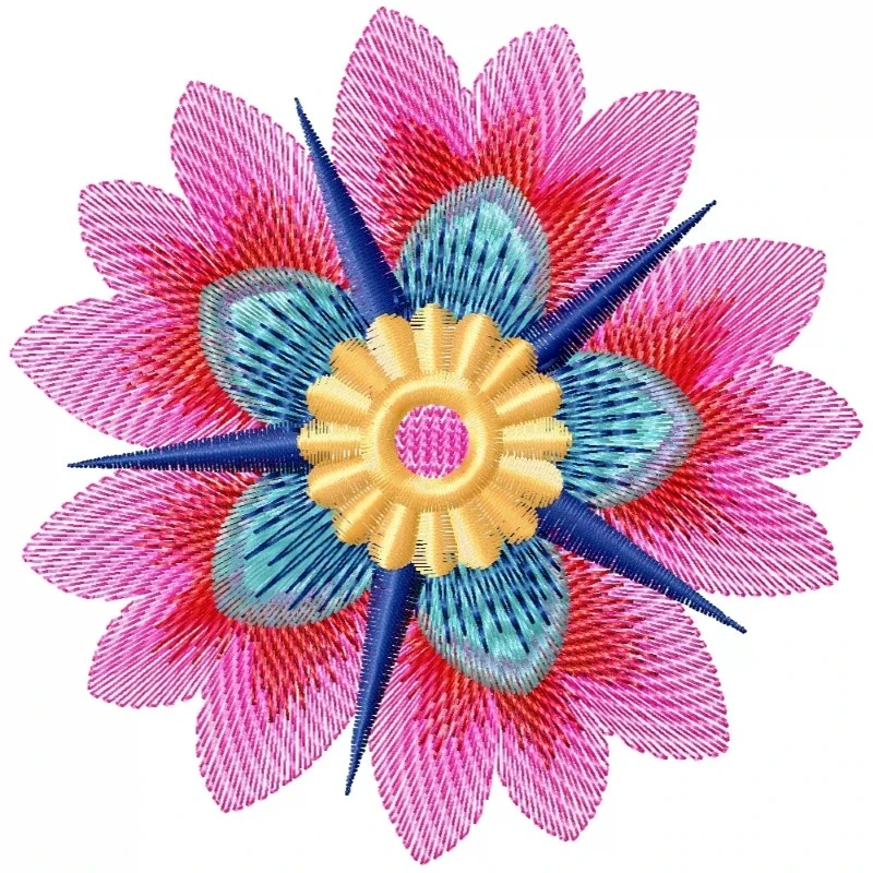 Indian Flower Machine Embroidery Design