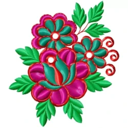 Indian Flowers Machine Embroidery Design