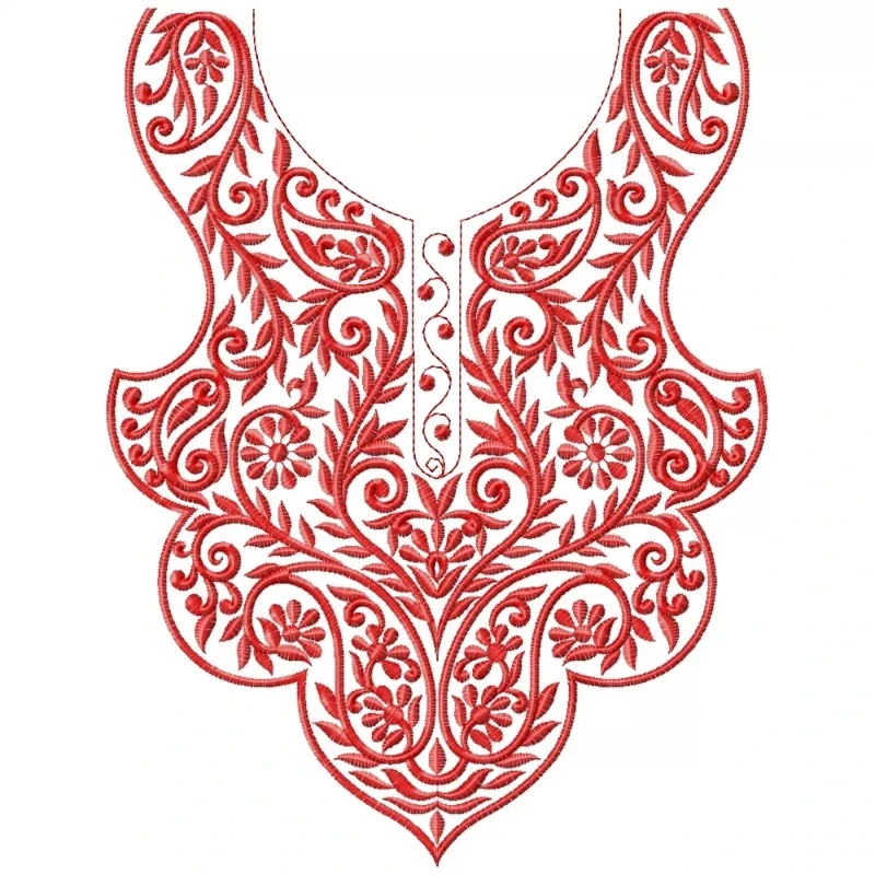 Indian Neckline Embroidery Pattern For Dress