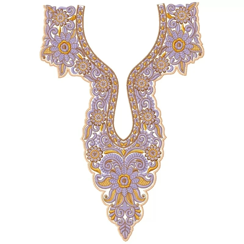 Indo Neckline Embroidery Design