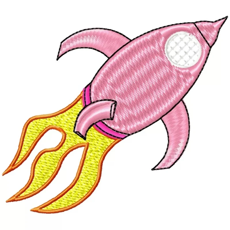 Kids Rocket Embroidery Design