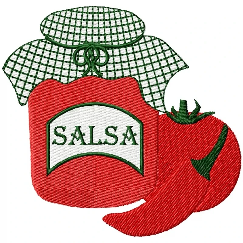 Kitchen Salsa Jar Embroidery Design