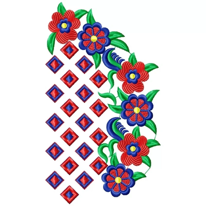Large Corner Floral Machine Embroidery Design