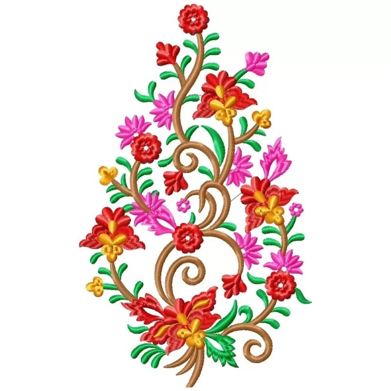 Large Floral Fiesta Machine Embroidery Design
