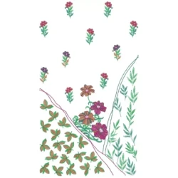 Large Hoop Floral Embroidery Pattern In Sequin