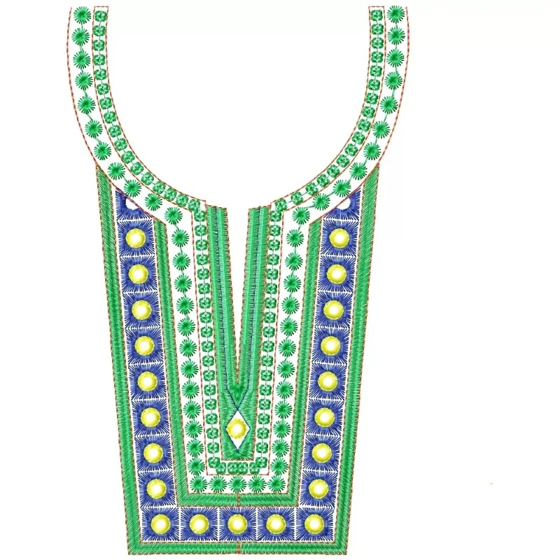 Large Neckline Embroidery Design From India