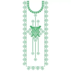 Latest Cross Stitched Flat Neckline Embroidery