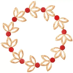 Laurel Wreath Circle Flora Machine Embroidery Design