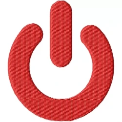 Power Button Embroidery Design