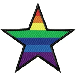 Rainbow Star Machine Embroidery Design