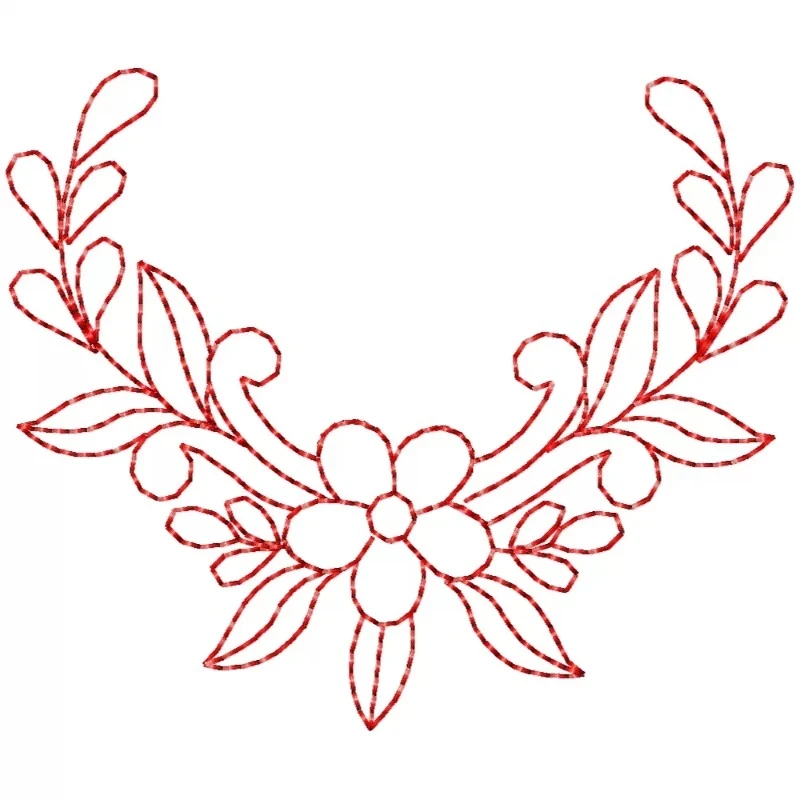 Redwork Indian Neck Embroidery Design