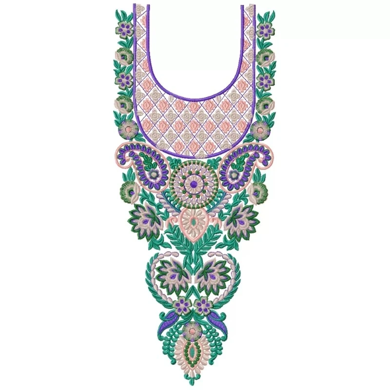 Royal Neckline Embroidery Design