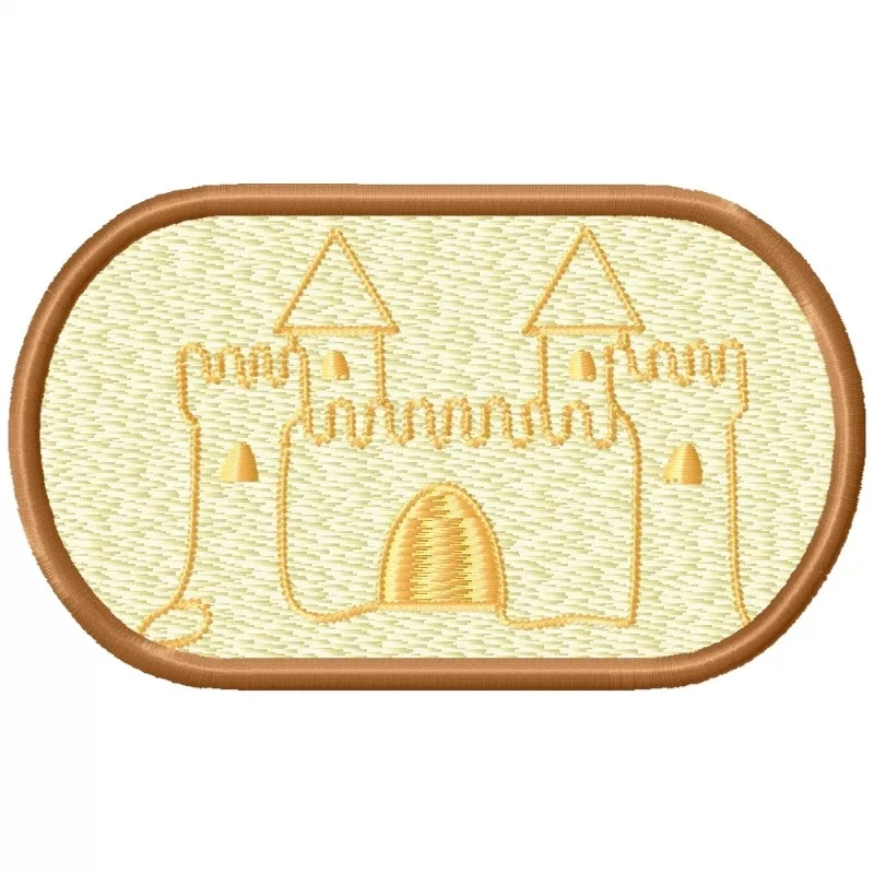 Sand Castle Patch Machine Embroidery Design