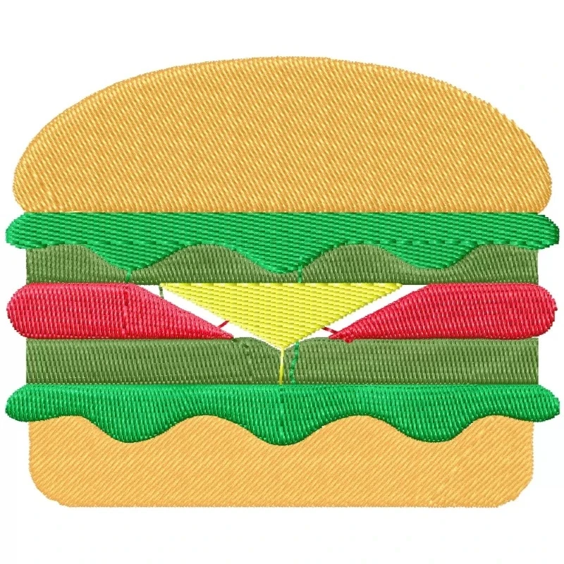 Sandwich Food Embroidery Design