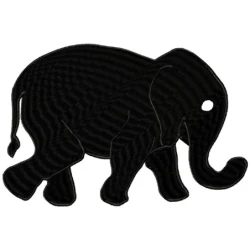 Silhouette Elephant Embroidery Design
