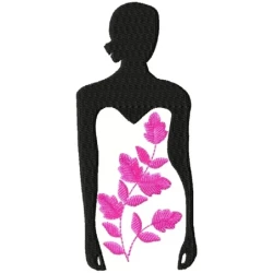 Silhouette Floral Lady Embroidery Design