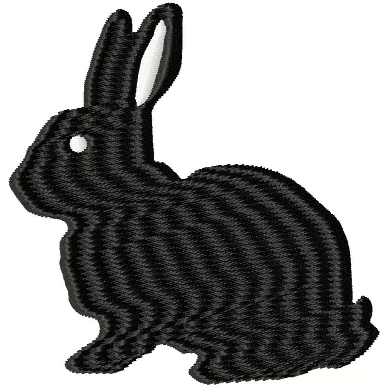 Silhouette Rabbit Embroidery design