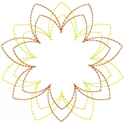 Simple Flowers Outline Art Embroidery Design