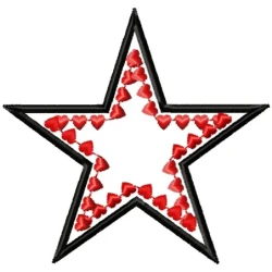 Simple Heart Star Outline Embroidery Design