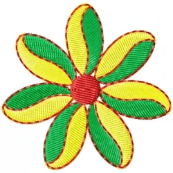 Simple Multi Colorful Flower Design Embroidery