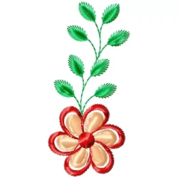 Small Leaf With Flower Embroidery Design