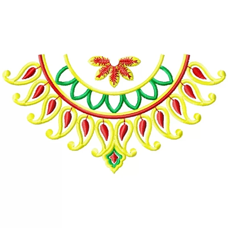 Small Paisley Neckline Embroidery Design