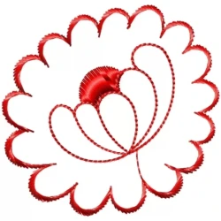 Small Redwork Flower Outline Design