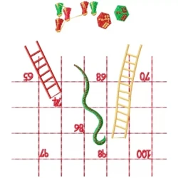 Snake Ladder Game Embroidery Design