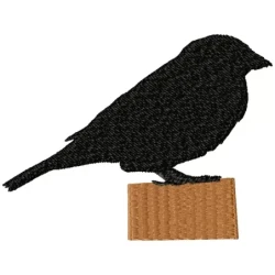 Sparrow Bird Silhouette Embroidery Design