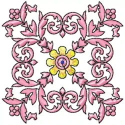 Square Floral Embroidery Design