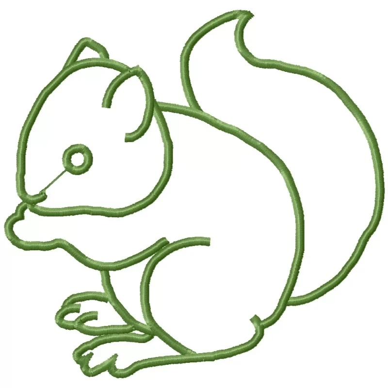 Squirrel Outline Machine Embroidery Design