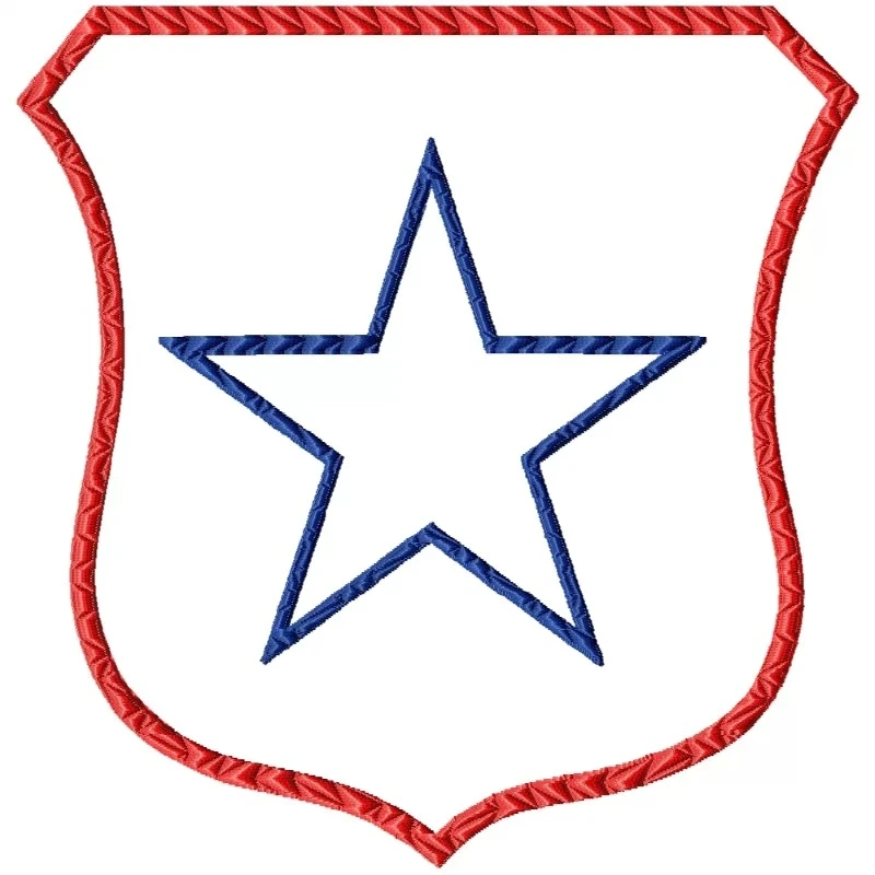 Star Badge Outline Logo Embroidery Design
