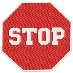 STOP Road Sign Embroidery Design