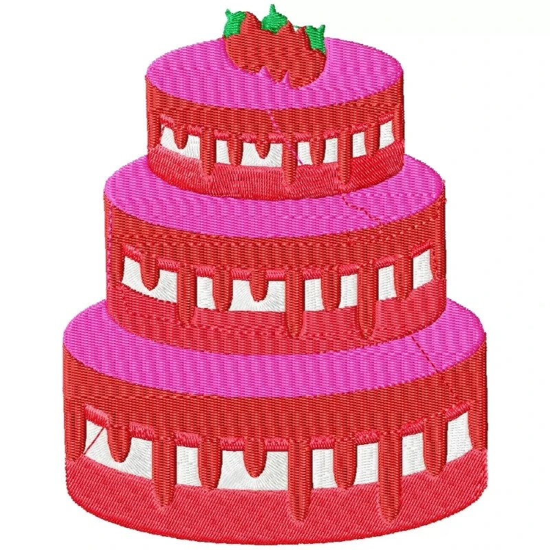 Strawberry Fruit Cake Embroidery Design