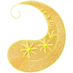 Stylish Mango Shaped Paisley Embroidery Design
