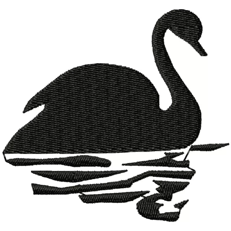 Swan Silhouette Embroidery Design