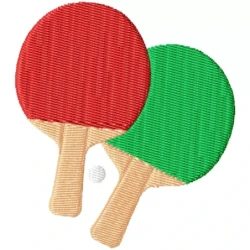 Table Tennis With Ball Embroidery Design